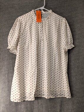 LAST CHANCE!  New!  XL Falechay Blouse Ruffled Sleeve/Collar  42"-44" Chest